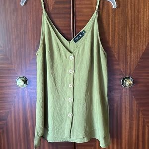 Fab’rik olive green button up tank top